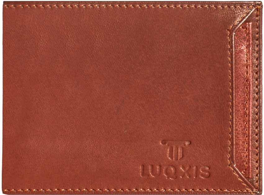 LUQXIS Men Casual Black Genuine Leather Wallet Black - Price in