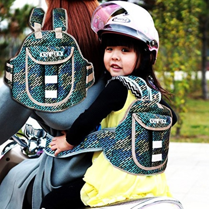 KRAPTICK Two Wheeler safety belt for kids Baby Bike safety belt Child for kids Carrier Protection Baby Safety Belt Strap for Bike Green Baby Carrier Carrier available at reasonable
