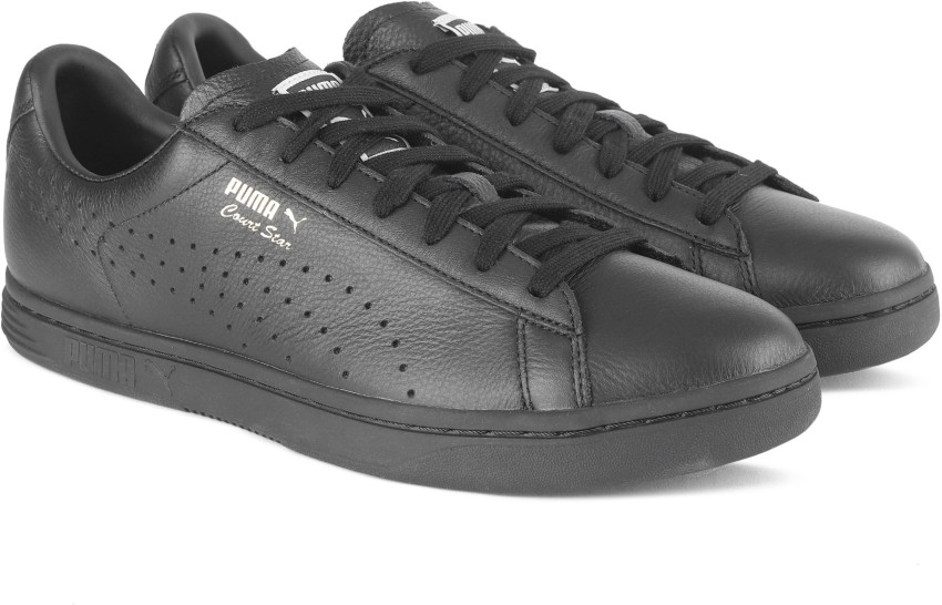 Puma court star hot sale black leather