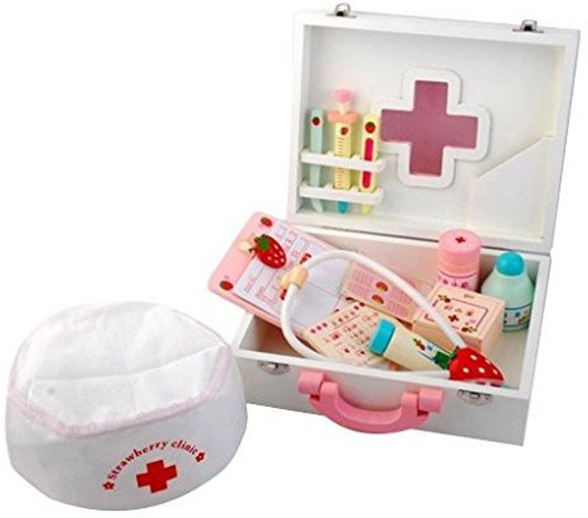 MagiDeal Children Wooden Doctor Medical Set Kids Role Play Pretend