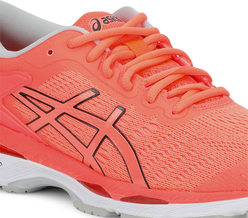Asics GEL KAYANO 24 Running Shoes For Women Buy FLASH CORAL BLACK WHITE Color Asics GEL KAYANO 24 Running Shoes For Women Online at Best Price Shop Online for Footwears in India Flipkart
