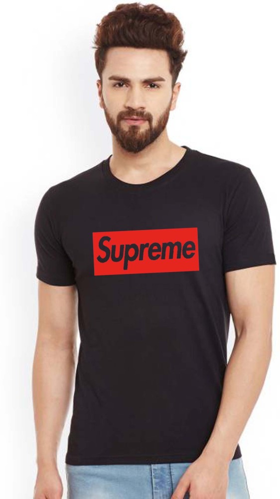 Supreme Printed Men Round Neck Black T-Shirt - Buy Supreme Printed Men  Round Neck Black T-Shirt Online at Best Prices in India