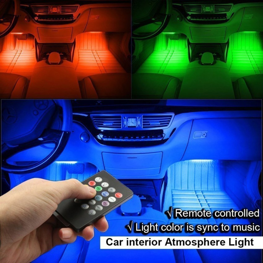 USB LED Car Interior Atmosphere Neon Lights Strip Music Control 8 Colors  Remote