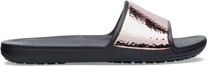 Crocs sloane hammered online metallic slide