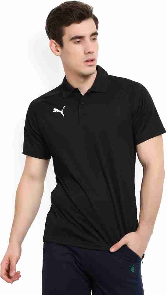 PUMA Solid Polo Neck Black T-Shirt - Buy Puma Black-Puma White Solid Men Polo Neck Black T-Shirt Online at Best Prices in India | Flipkart