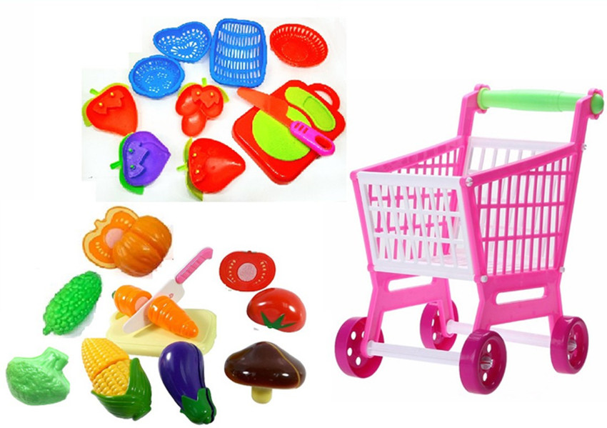 Toddler shopping cart shop with food