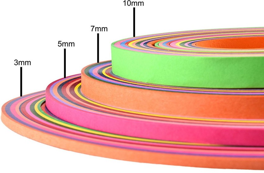 Unobite 1000 Quilling Papers and Needle(3mm - 300, 5mm - 300, 7mm -200,  10mm - 200)