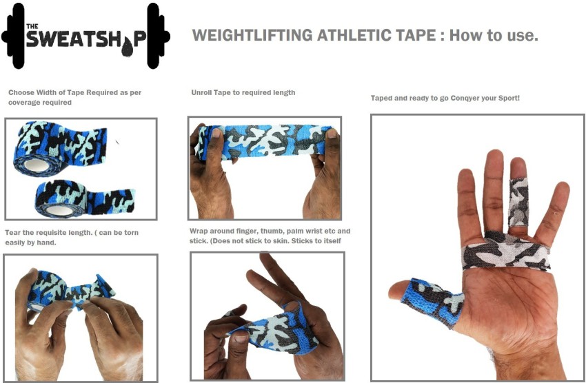 The SweatShop Weightlifting Athletic Grip Tape Kinesiology Tape - Buy The  SweatShop Weightlifting Athletic Grip Tape Kinesiology Tape Online at Best  Prices in India - Fitness