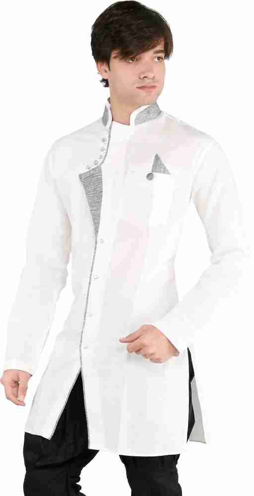 New Looks Men Solid Pathani Kurta Buy White New Looks Men Solid