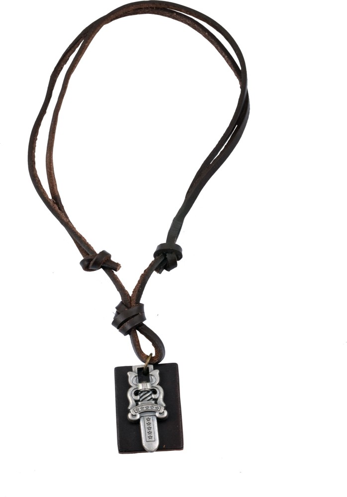 Mens leather deals chain