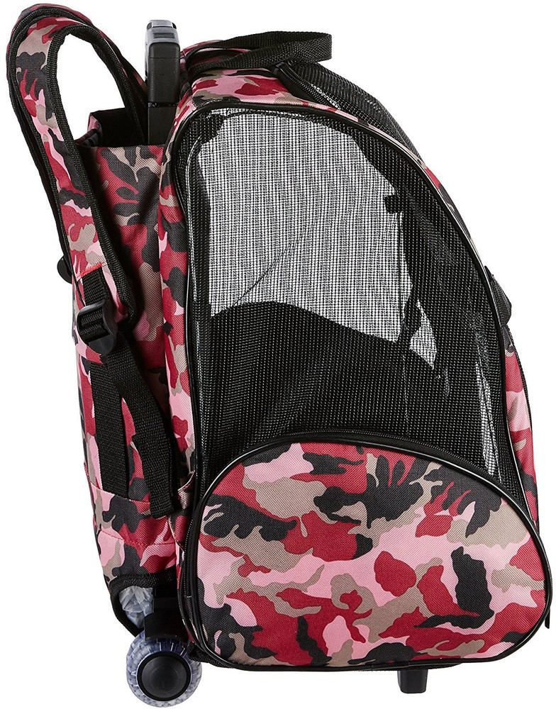 SRI Oxford Pet Carrier Puppy Trolley Rolling Backpack Travel
