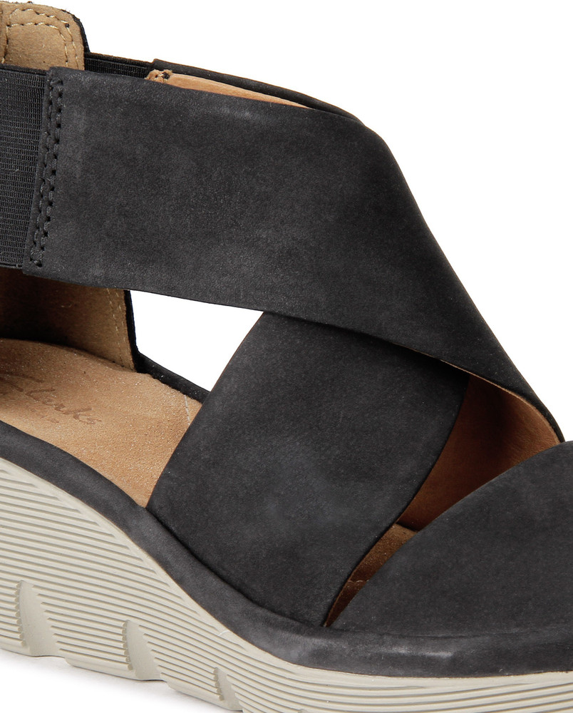 CLARKS Clarene Glamor Black Nubuck Women Black Wedges Buy Black