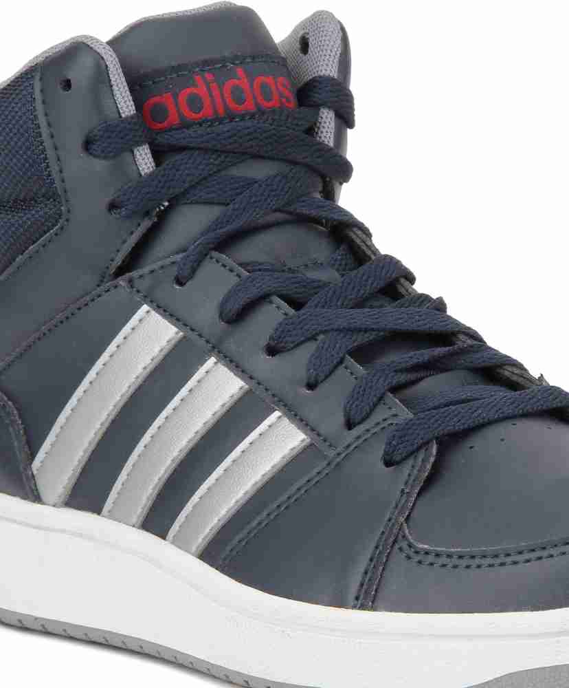 Adidas neo men navy top vs set solid mid-top sneakers