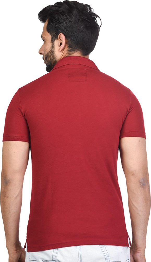 Four Square Printed Men Polo Neck Red T-Shirt - Buy Red, Black Four Square  Printed Men Polo Neck Red T-Shirt Online at Best Prices in India