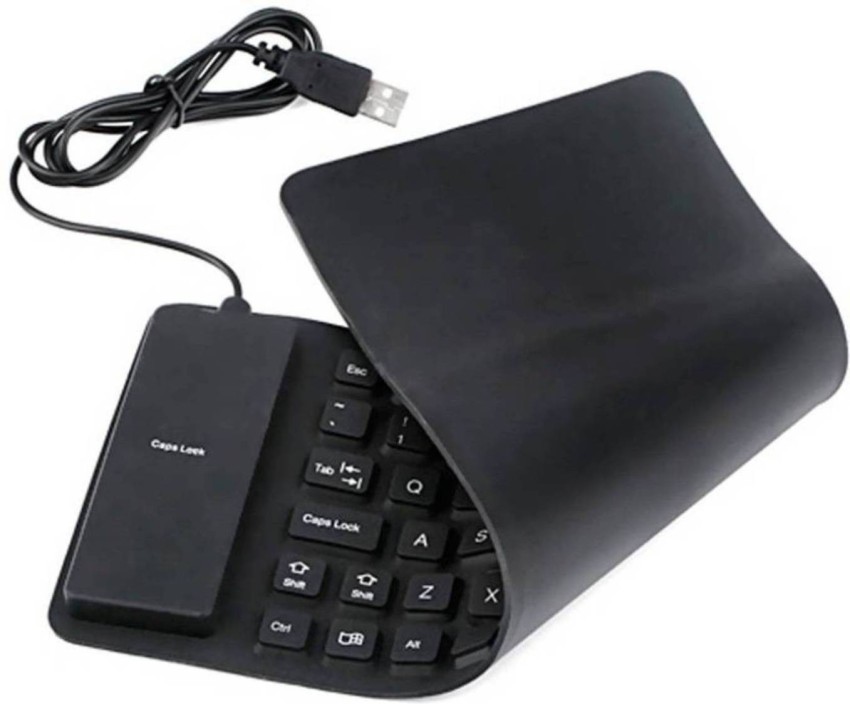 ShopyBucket Premium Series Flexible Foldable Wired USB Laptop Keyboard ( Black) Bluetooth Laptop Keyboard - ShopyBucket 