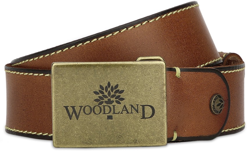 WOODLAND Men Casual Tan Genuine Leather Belt TAN Price in India