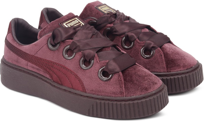 Burgundy velvet puma sales shoes