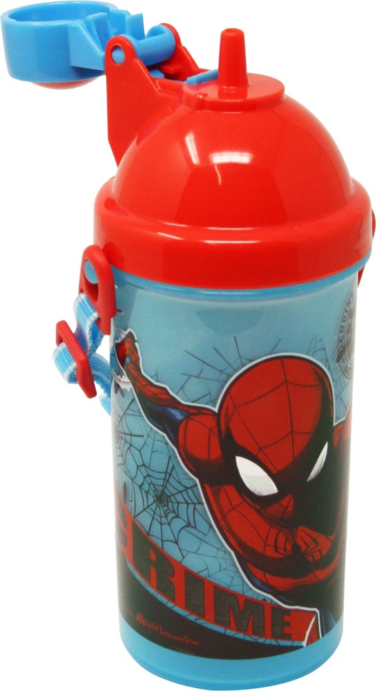 Spider-Man Water Bottle 500ml Leakproof with Straw