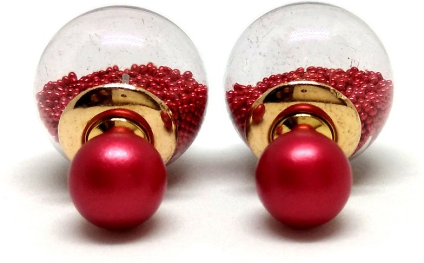  Buy Ornativa Red Double Sided Studs Earrings - Gold Plated  Stylish Earring For Women & Girls, Perfect Size for Everyday Wear Pearl  Copper Stud Earring Online at Best Prices in