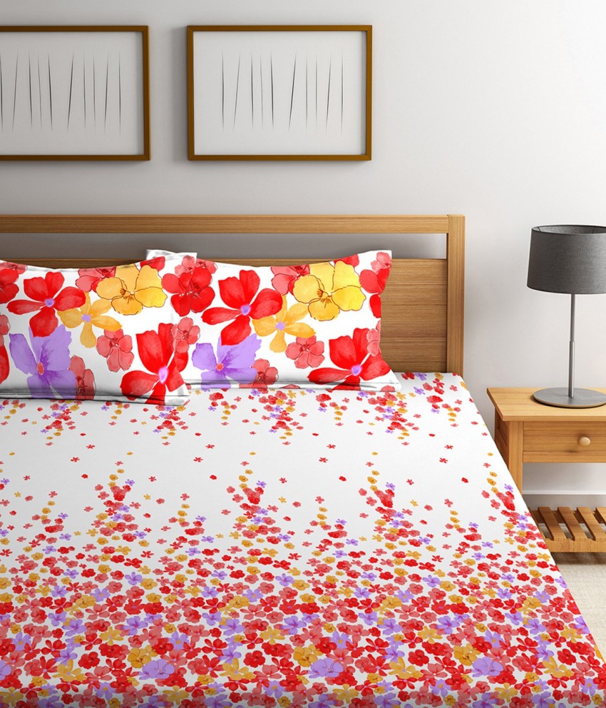 Cozyland 210 TC Cotton Double Floral Flat Bedsheet - Buy Cozyland 210 TC  Cotton Double Floral Flat Bedsheet Online at Best Price in India