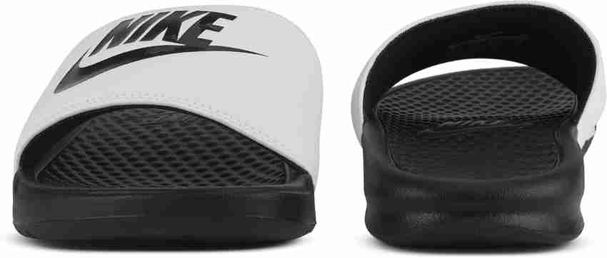 Black nike slides discount with gold swoosh