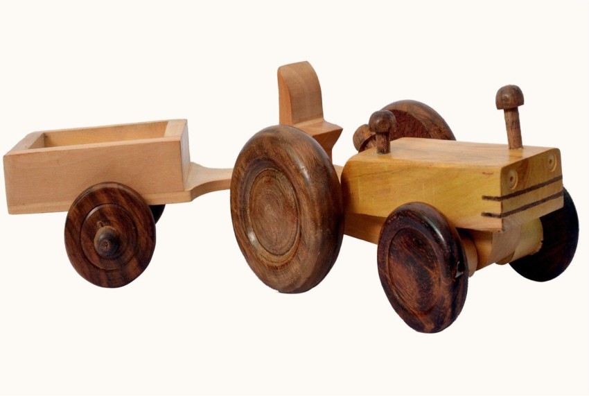 Wooden Tractor Trolley Moving Toy