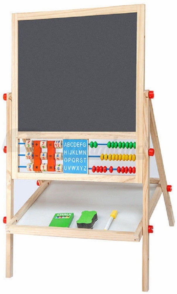 Foldable Blackboard Double-Sided Whiteboard Wooden Kid's Drawing