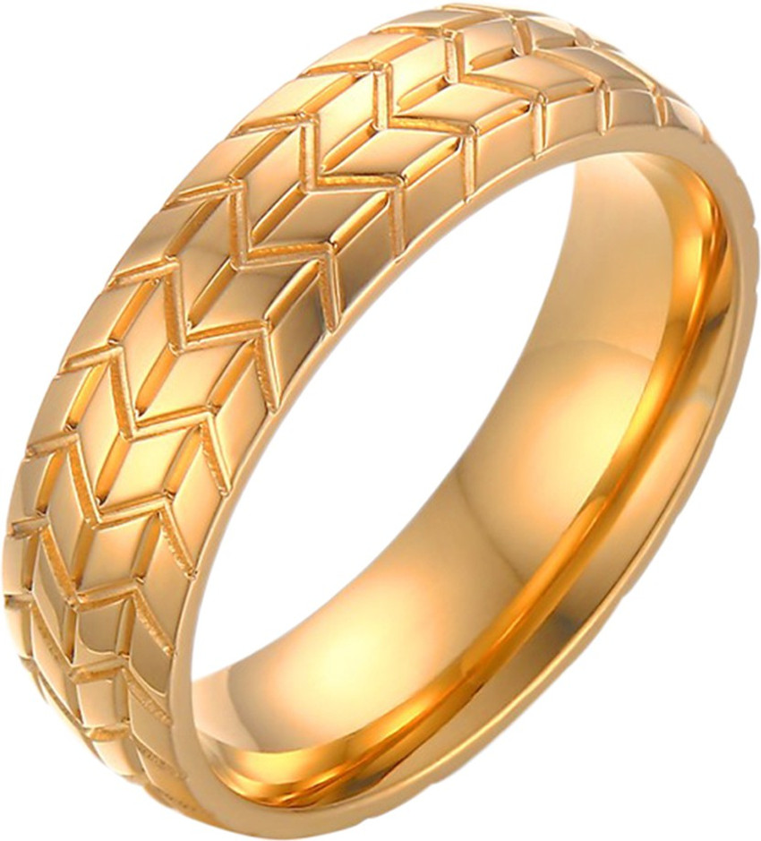 THE Bling STORES Tyre Inspired Golden Ring Alloy Gold Plated Ring