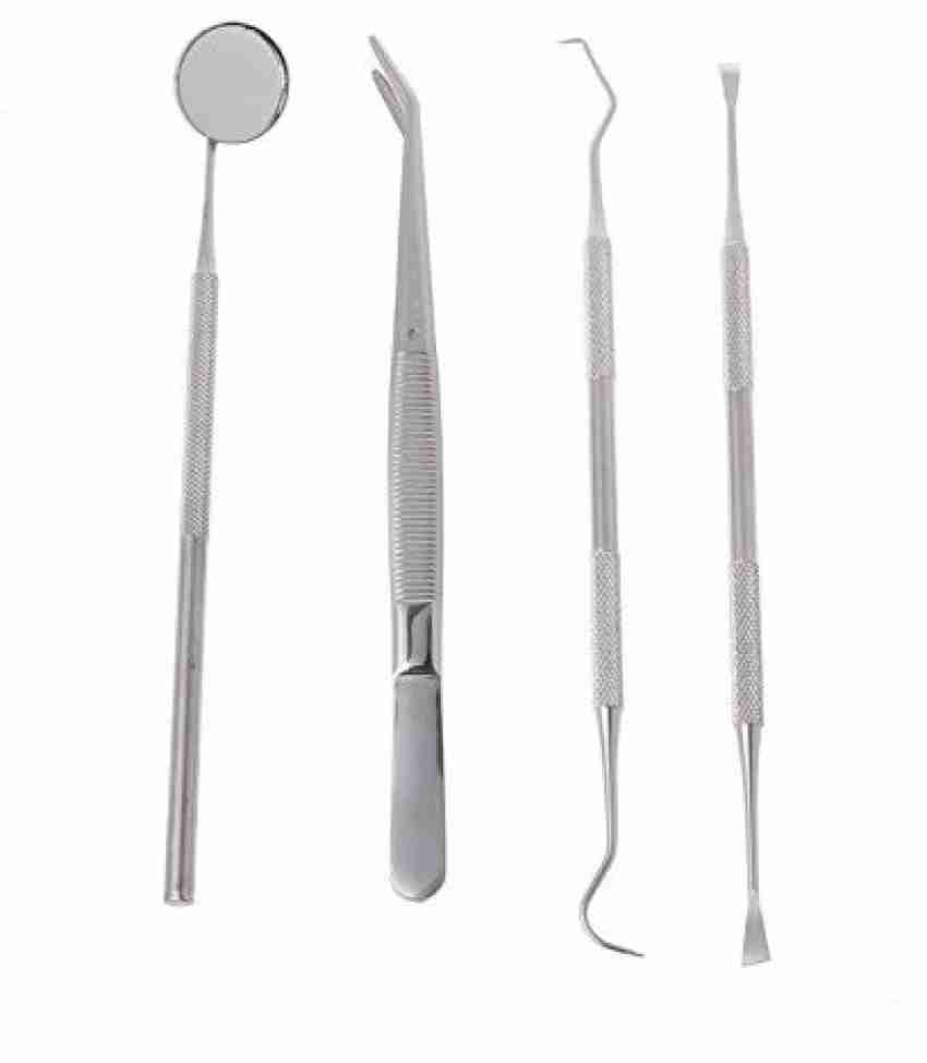 DALUCI 4pcs Stainless Steel Dental Tools Kit Teeth Tartar Scraper