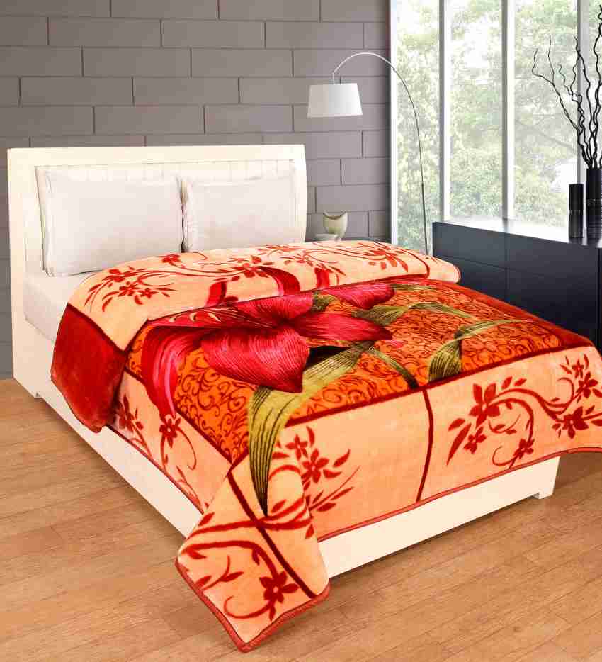 GOLDEN Floral Double Mink Blanket for Heavy Winter Buy