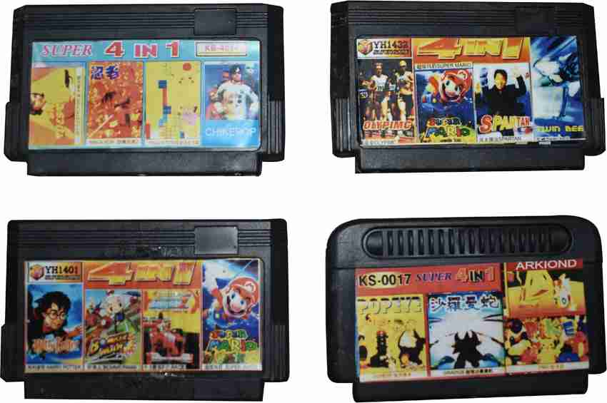 PTCMart 8 Bit Tv Video Game Cassettes Mix Numbers Set Of 4