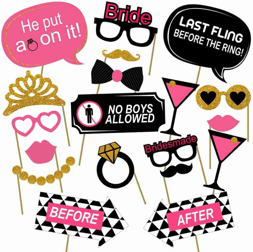 Party Propz Bride To Be Photo Props Bachelorette Photo booth Set of 19 Bachelorette Party Supplies Bachelorette Party Decorations Wedding Decoration Items Wedding Props Photography Wedding