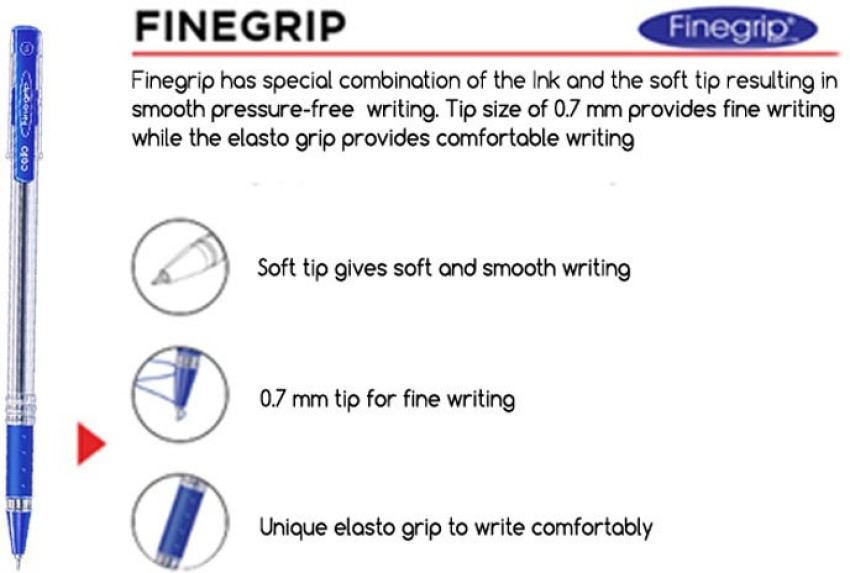 Cello Finegrip Blue Ball Pen (Pack of 12) Blue Ball Pen for Students Office