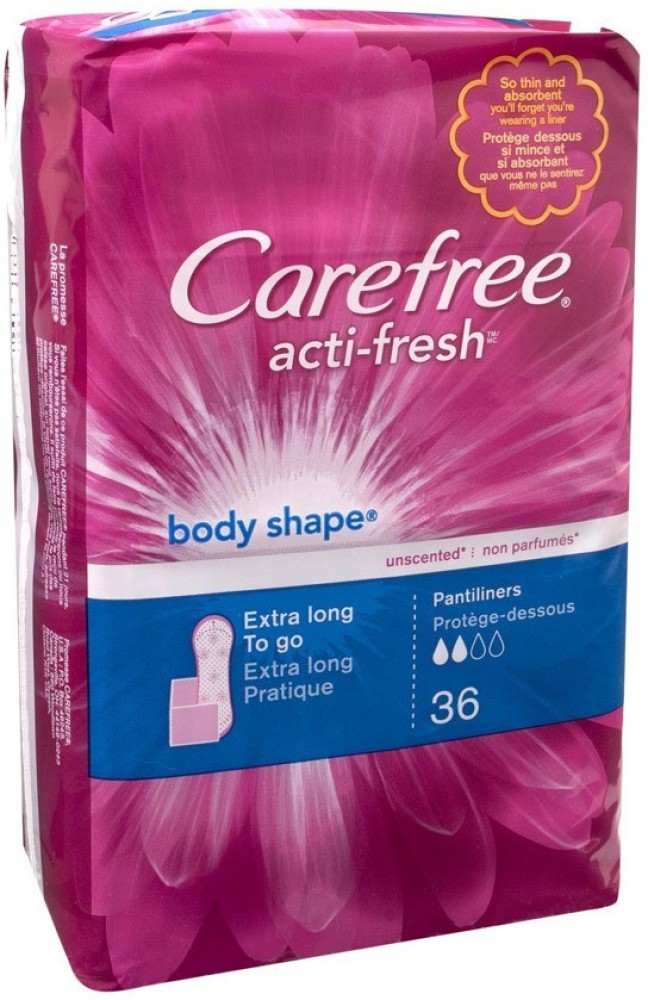 Carefree Acti Fresh Body Shape Extra Long To-go Pantiliners, Unscented  Pantyliner, Buy Women Hygiene products online in India