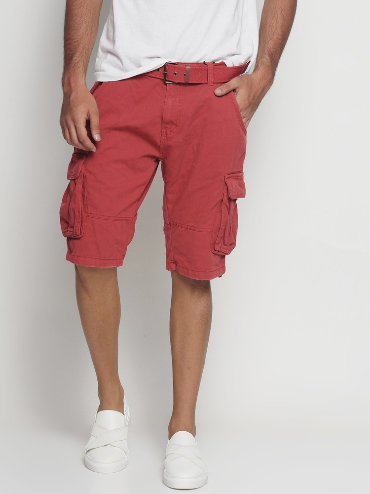 Mens red shop cargo shorts