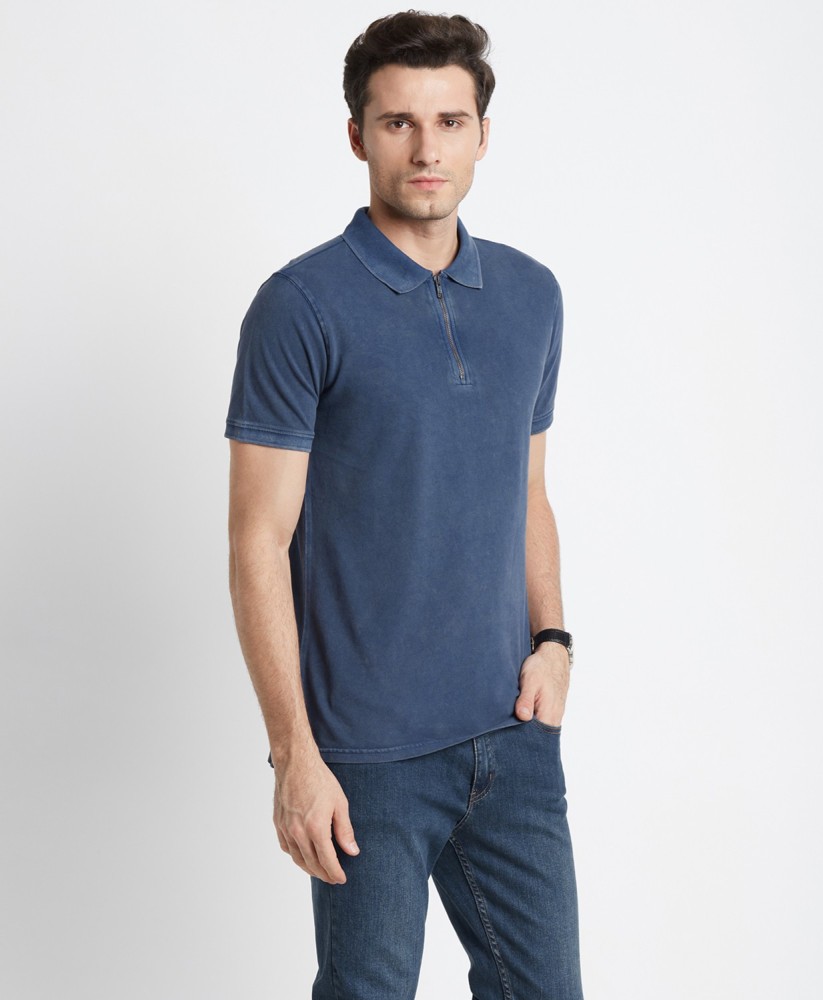 blue pants grey shirt