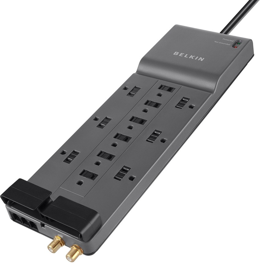 Belkin USB Power Strip Surge Protector - 12 AC Multiple Outlets & 2 USB  Ports - 6 ft Long Flat Plug Extension Cord for Home, Office, Travel,  Computer