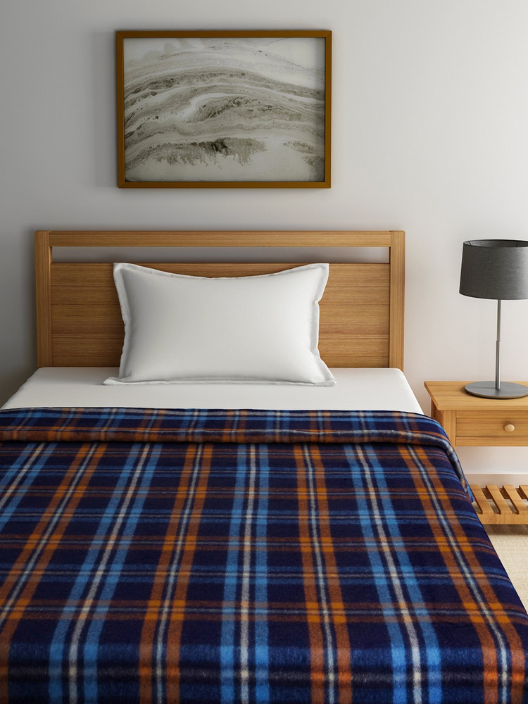 Raymond Checkered Single Blanket for Mild Winter Buy Raymond
