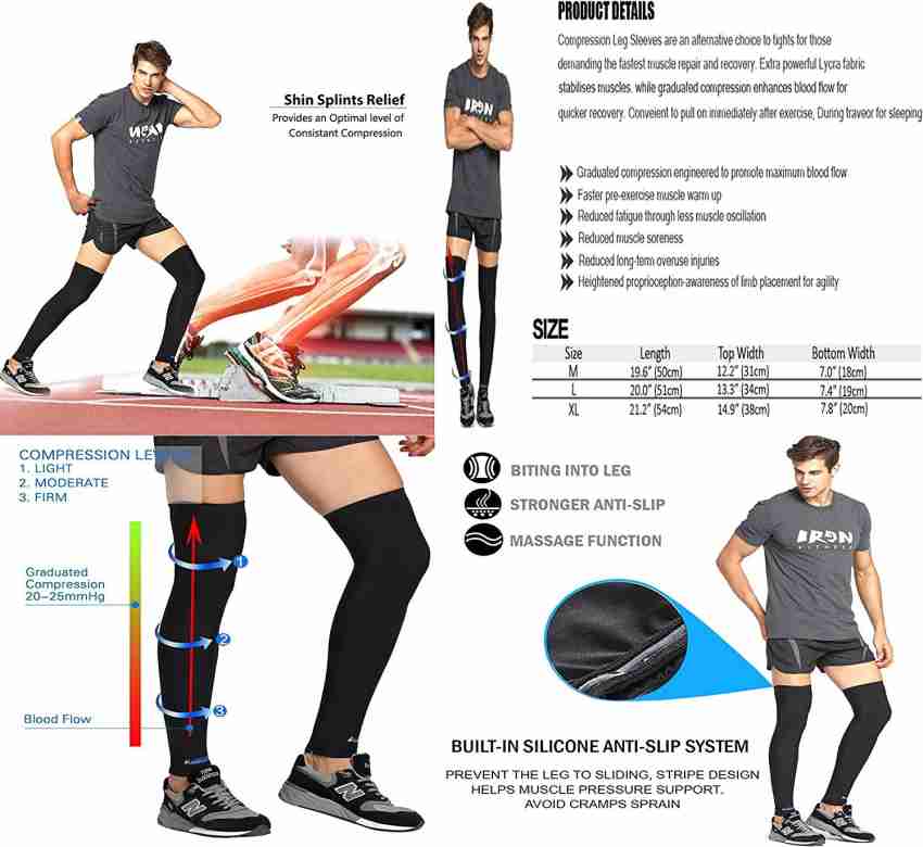 NEVER QUIT Calf Compression Sleeves for Shin Splints Footless