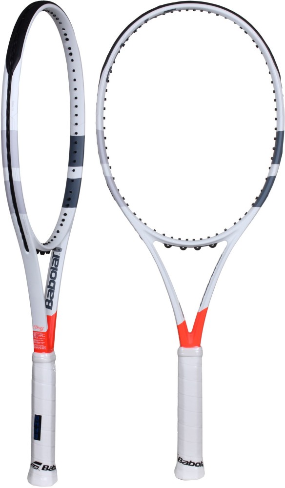 BABOLAT PURE STRIKE 100 UNSTRUNG White Red Unstrung Tennis