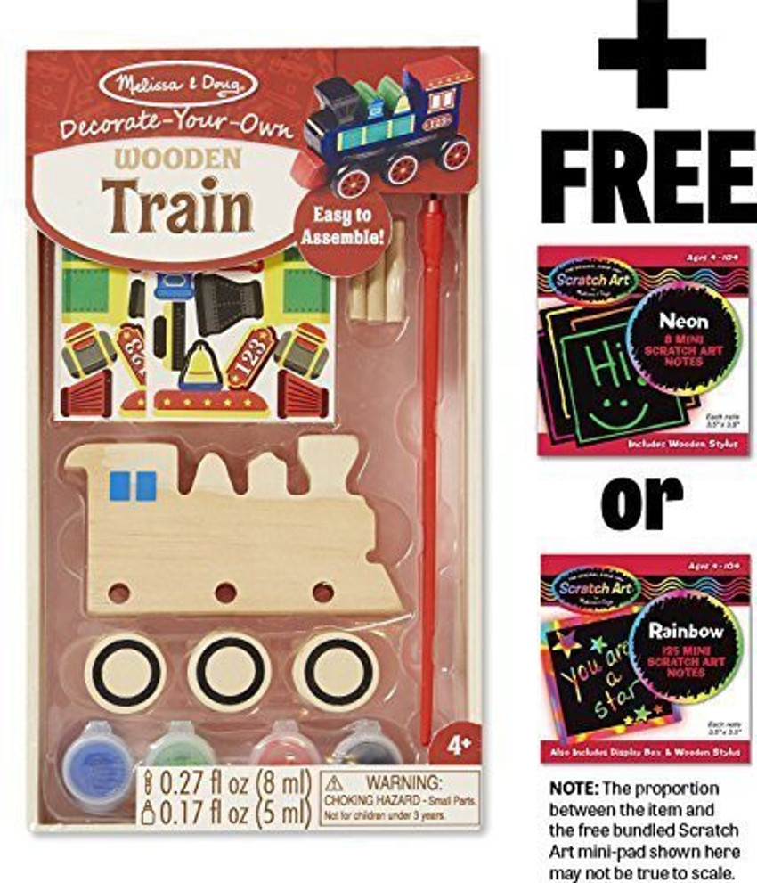 MELISSA DOUG Wooden Train Decorate Your Own Kit Free Scratch