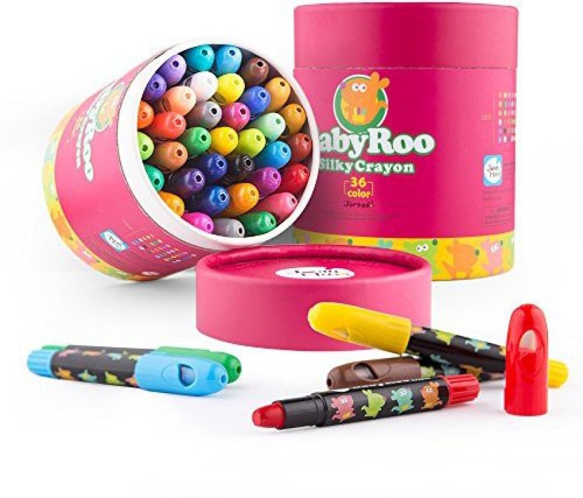 Jar Melo Silky Crayons-6 Colors Washable Rotating Non-Toxic 3 in 1 Effect(Crayon