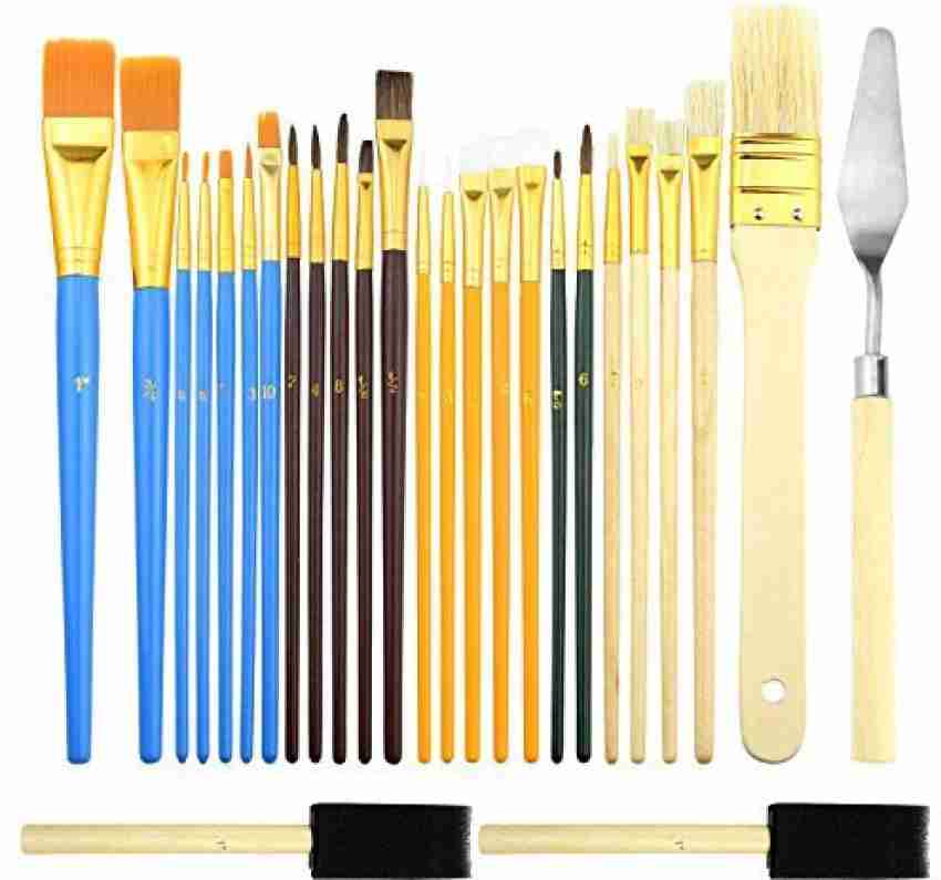 Generic Btnow 25 Pieces All Purpose Paint Brush Set Kid Paint