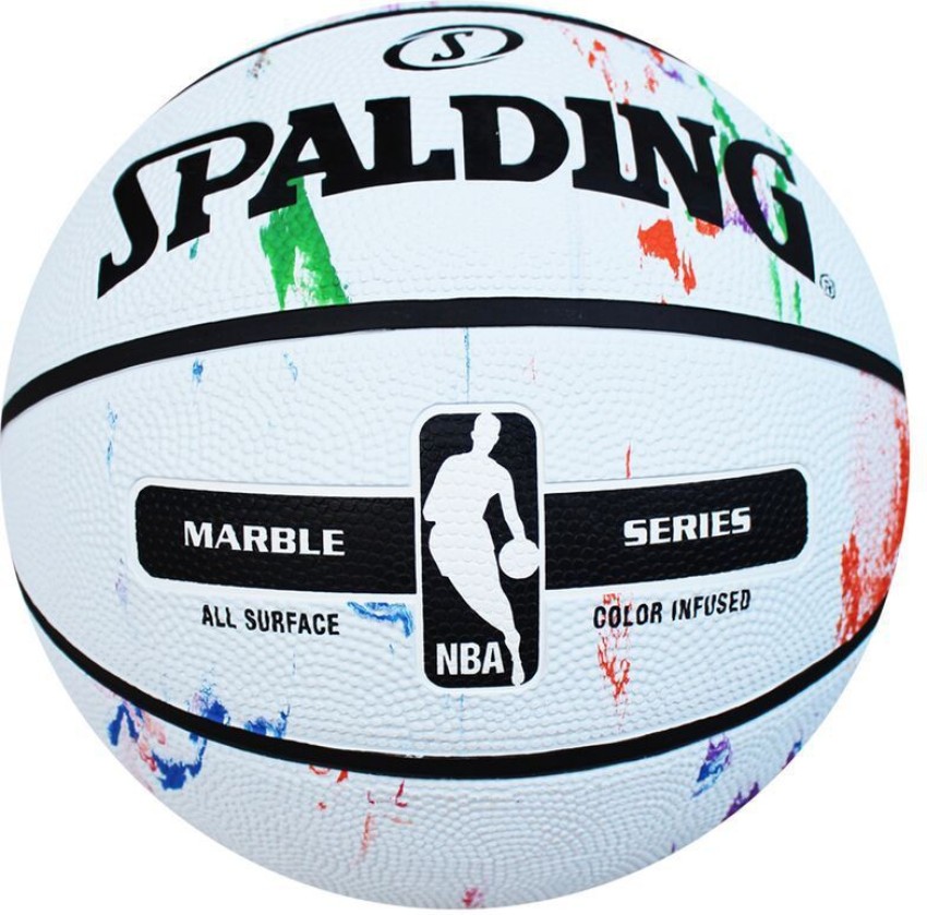 Bola de Basquete NBA Spalding Marble Series Rainbow Tam 7 - Branco