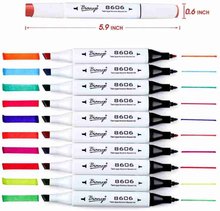 Bianyo 60 Colors Artist Dual Head Sketch Markers Set Chisel and Brush  Alcohol Based Art Marker For School Drawing - Price history & Review, AliExpress Seller - Bianyo Painting Material Store