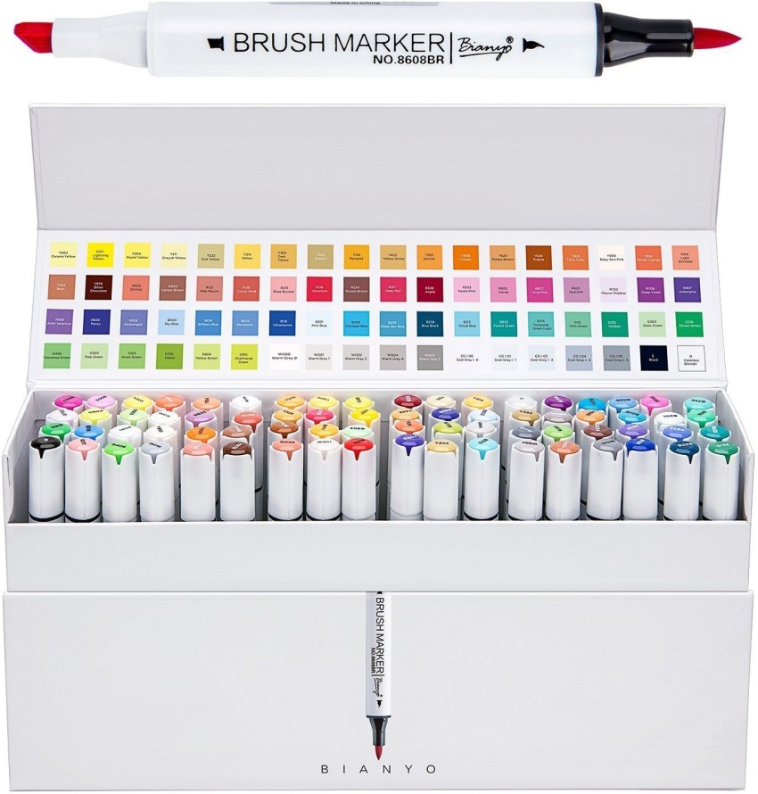 Alcohol Based Markers Set,Professional Cheap Dual Tip Brush&Broad