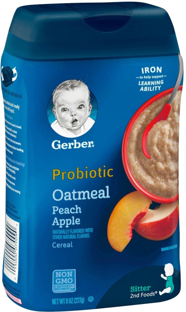 Gerber probiotic oatmeal hot sale peach apple cereal