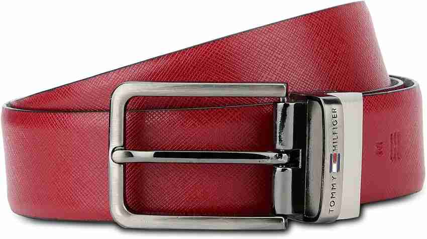 TOMMY HILFIGER Men Red Black Artificial Leather Reversible Belt