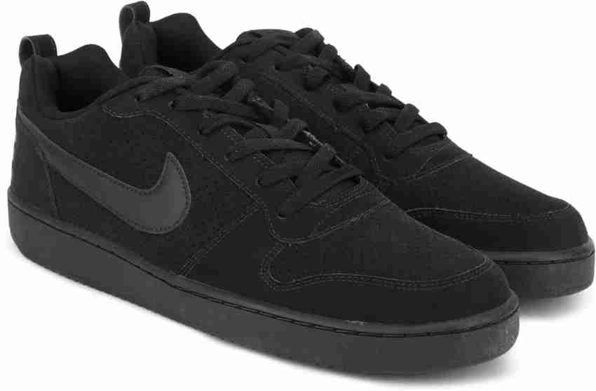 Nike men's court borough low black casual shoes discount