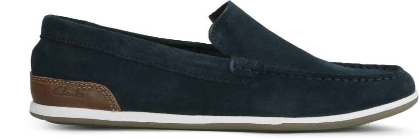 CLARKS MEDLY SUN NAVY SUEDE loafers For Men